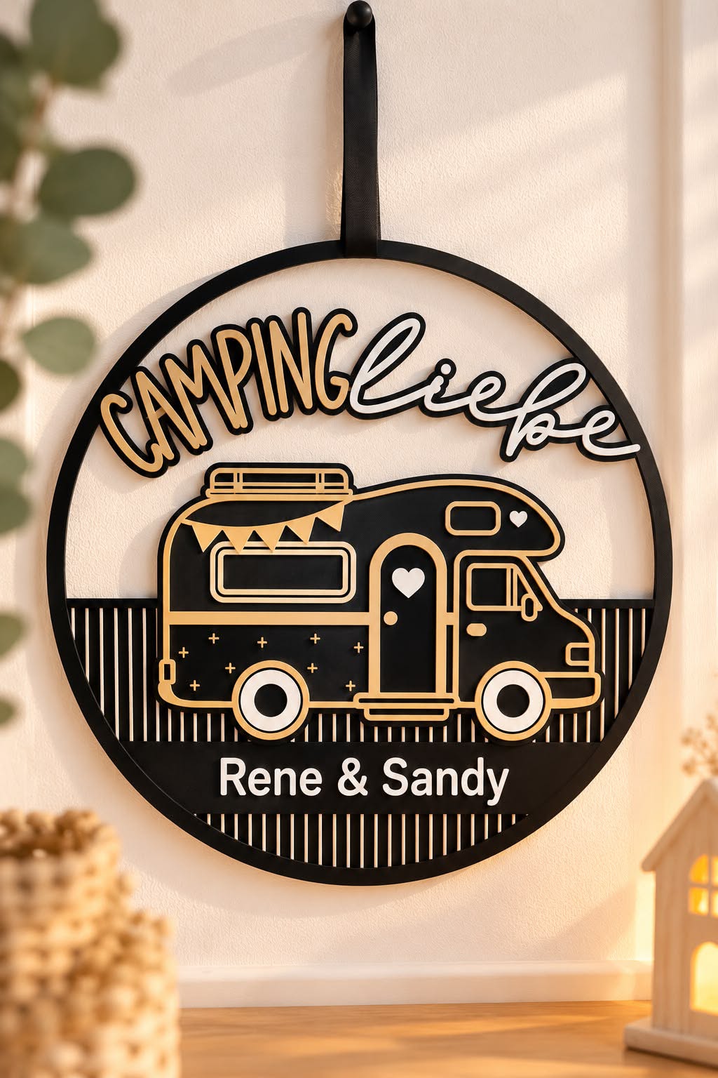 🚐 Campingliebe – Personalisierter Wohnmobil-Kranz | Camping Deko / Camper / Geschenk