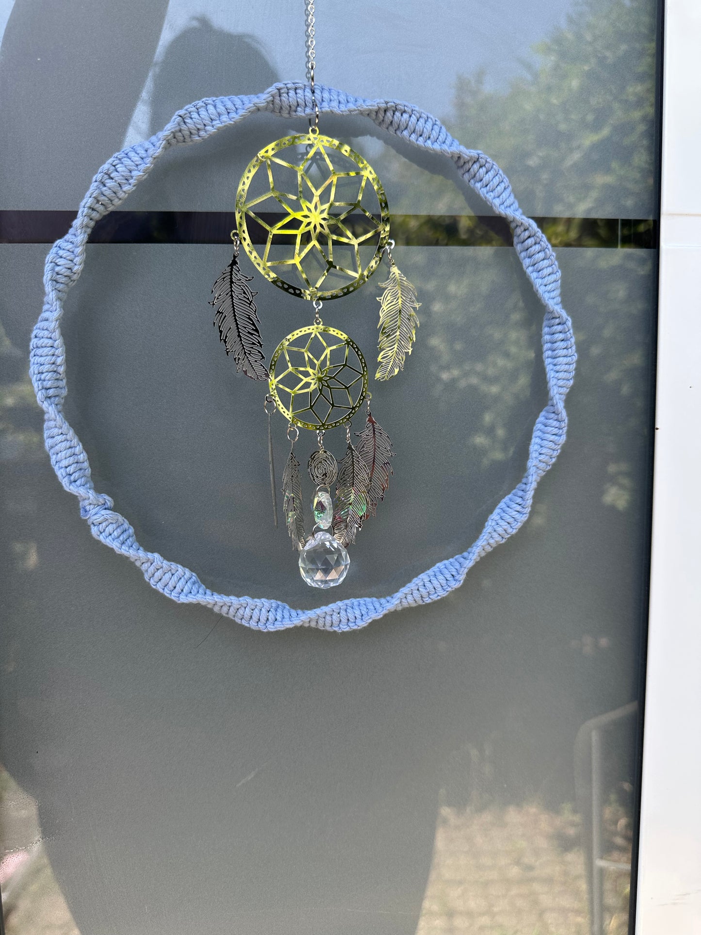 Sofortkauf Lebensbaum Hellblau im RING | Suncatcher Makramee