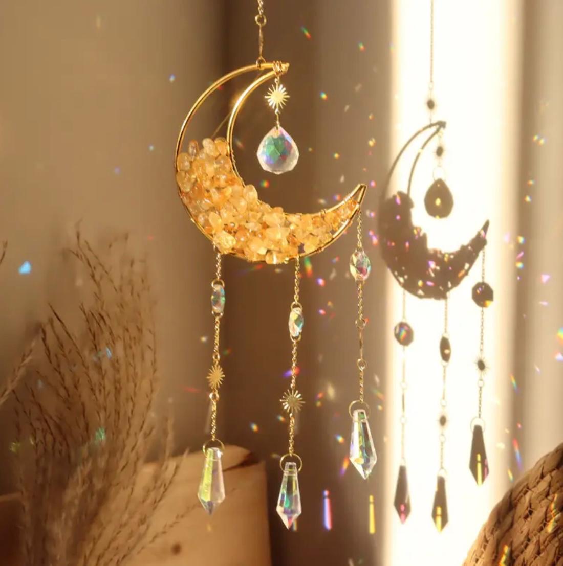 Ring Mond Steine GOLD Sonnenfänger | Sonnencatcher Makramee