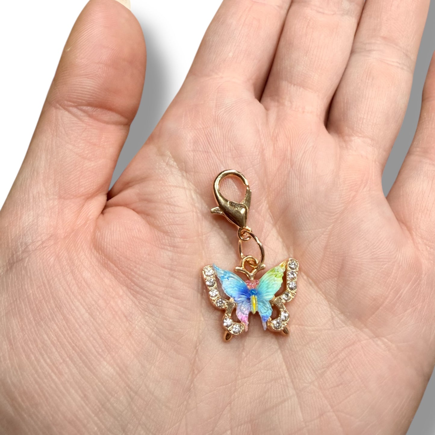 Schmetterling GLITZER Anhänger Gold