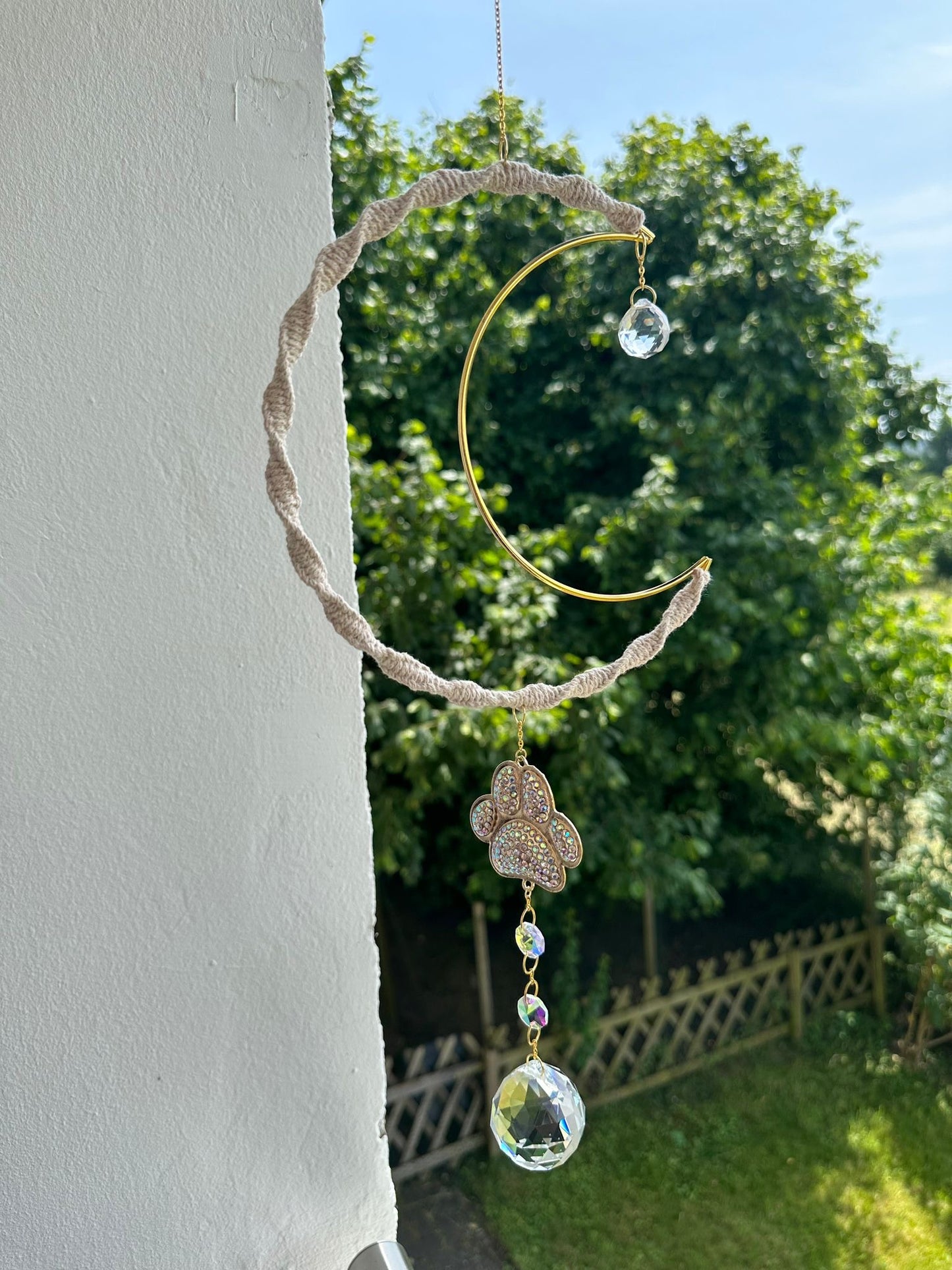 Mond GOLD Sonnenfänger | Sonnencatcher Makramee