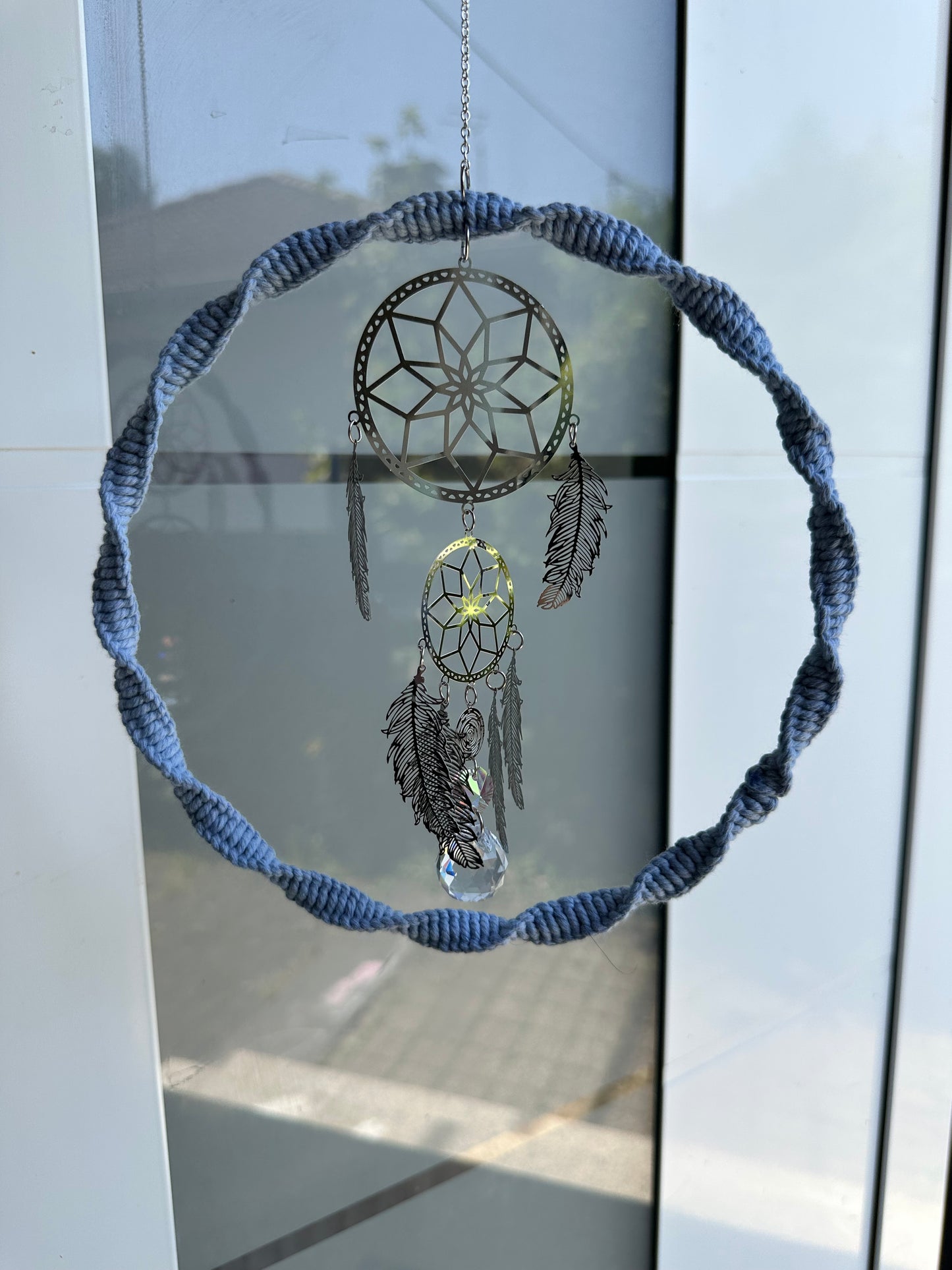 Sofortkauf Lebensbaum Hellblau im RING | Suncatcher Makramee
