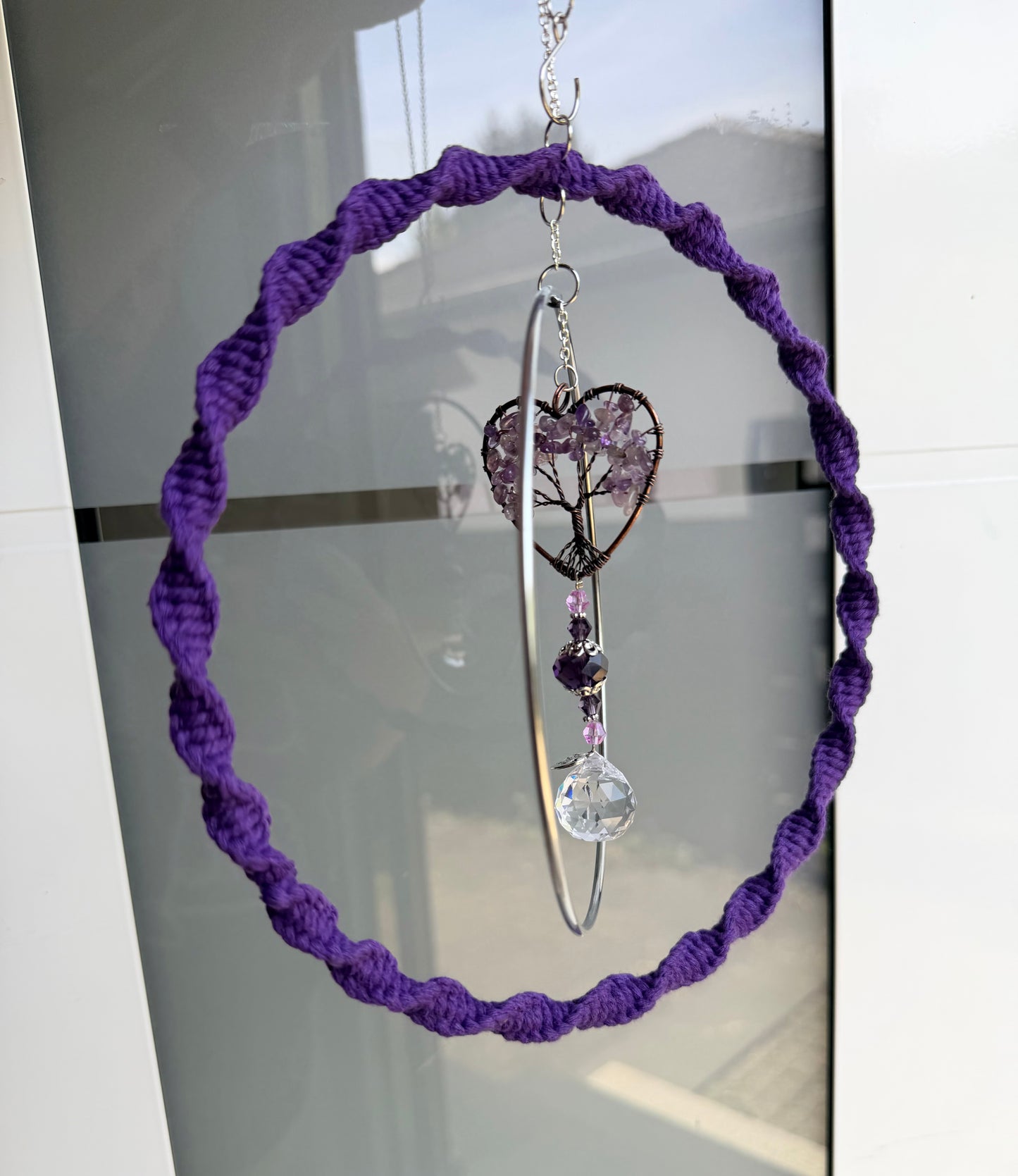 Sofortkauf Lebensbaum Lila im RING | Suncatcher Makramee