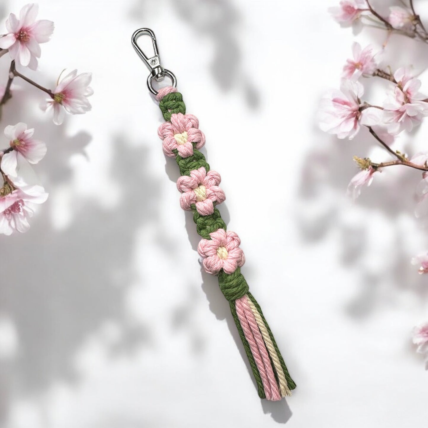 Blumen Makramee Schlüsselanhänger