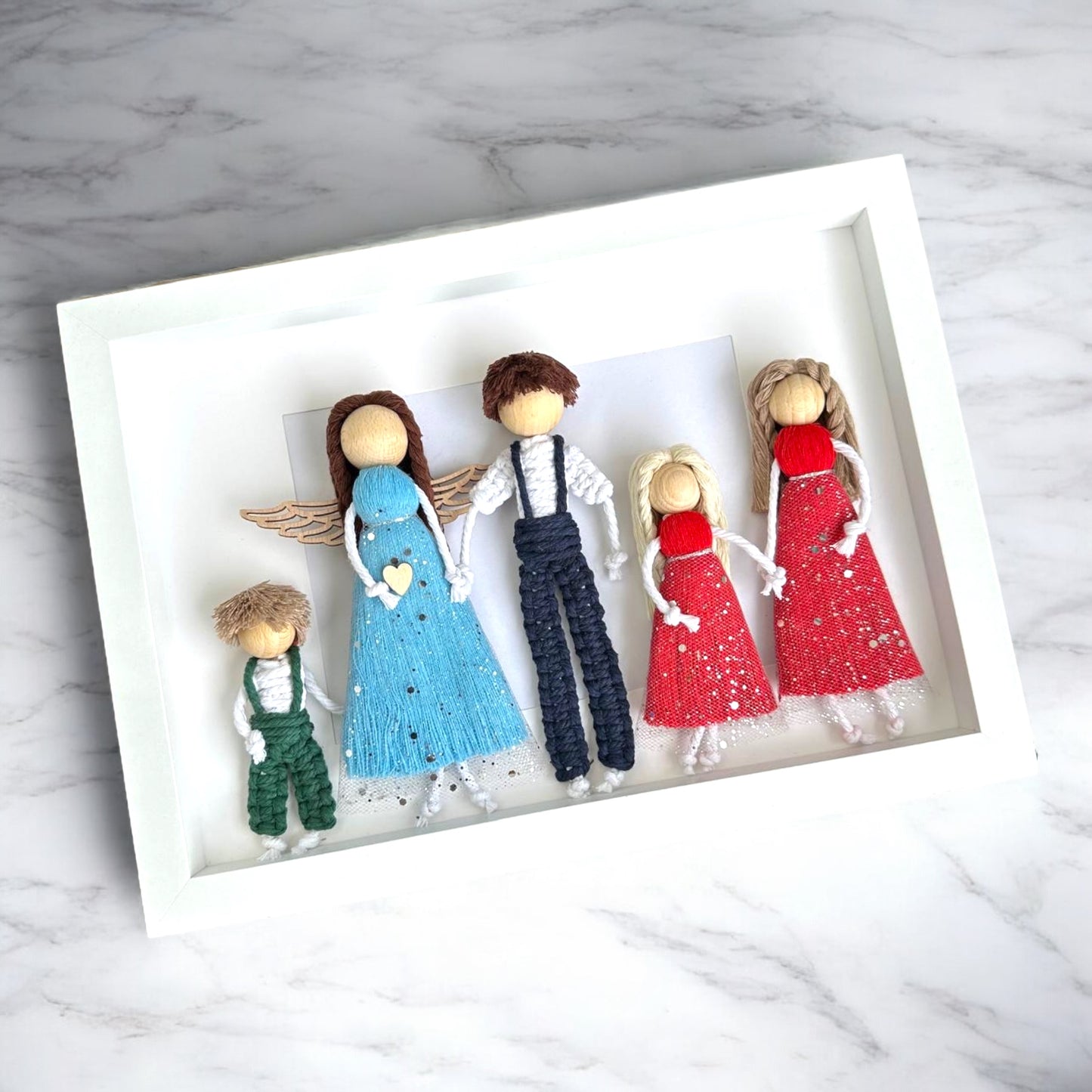 Personalisiertes Familienportrait Familie Puppen | Hochzeit- Brautpaar| Sternenkind