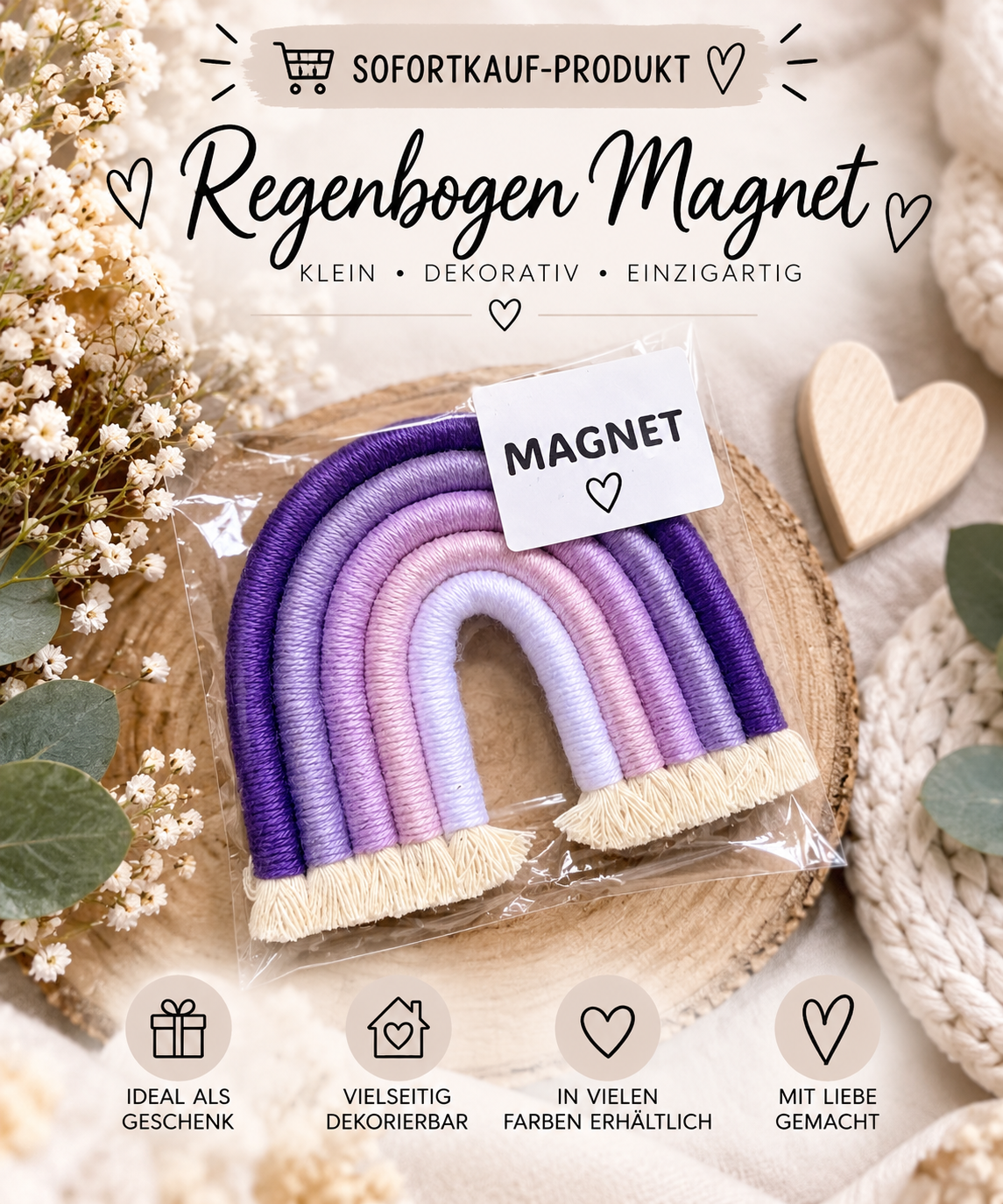 Sofortkauf Lila Rainbow Regenbogen Magnet
