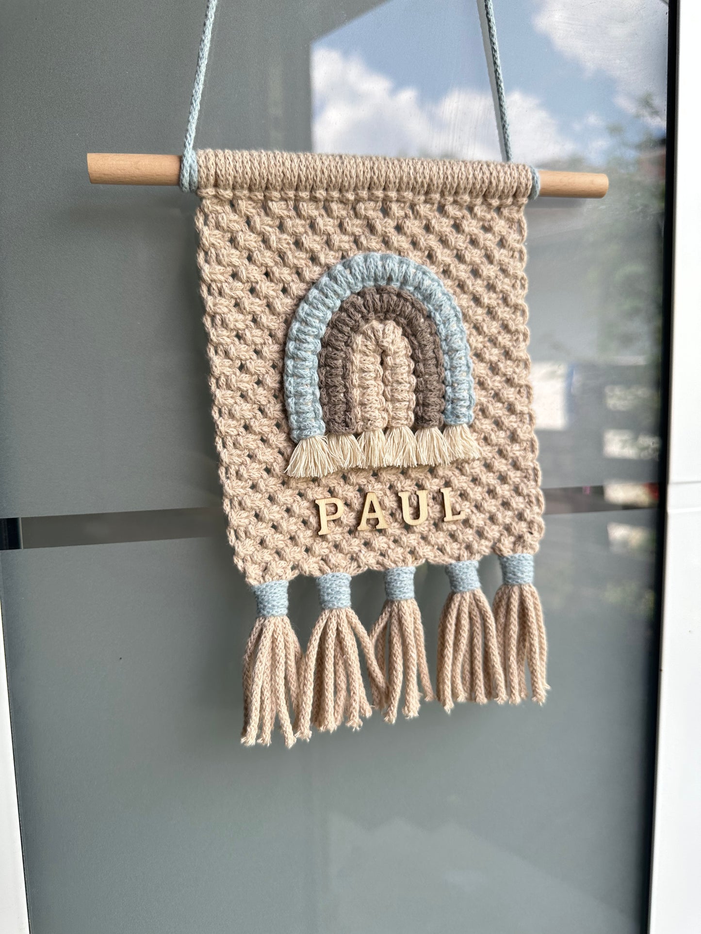 Wimpel Groß - Wandbehang Makramee | Geburt