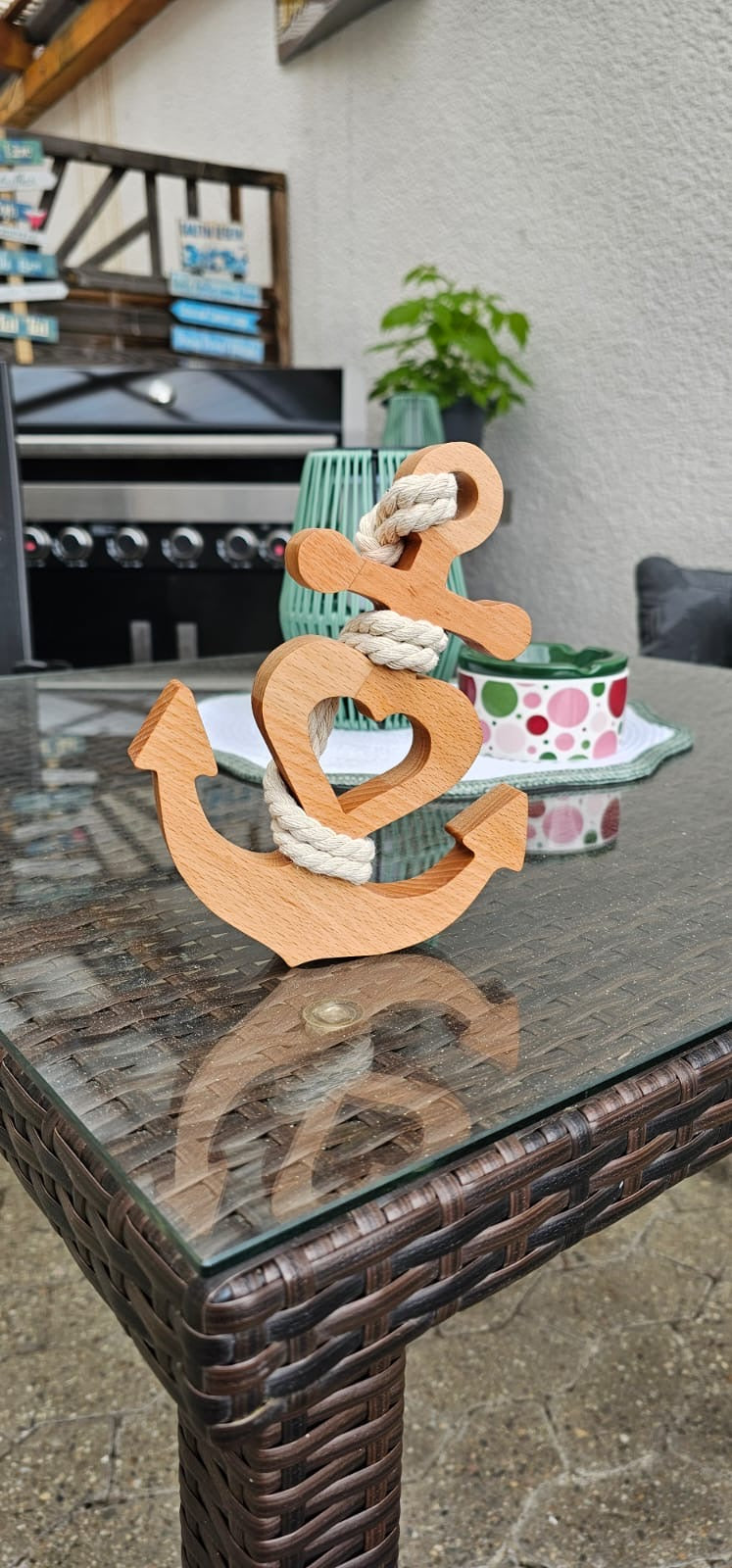 Anker Holz | Personalisierung | Maritime Deko | Seil