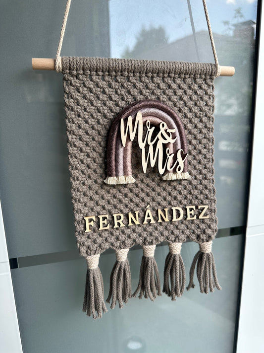 Wimpel Groß - Wandbehang Makramee