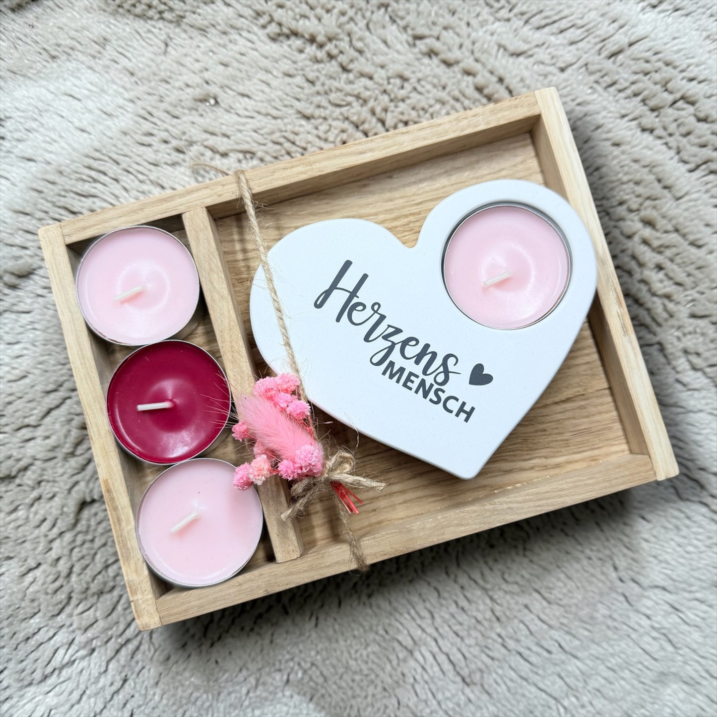 Herzensmensch - Geschenkbox - Herz | Teelichthalter / - Geldgeschenk / Muttertag | Danke