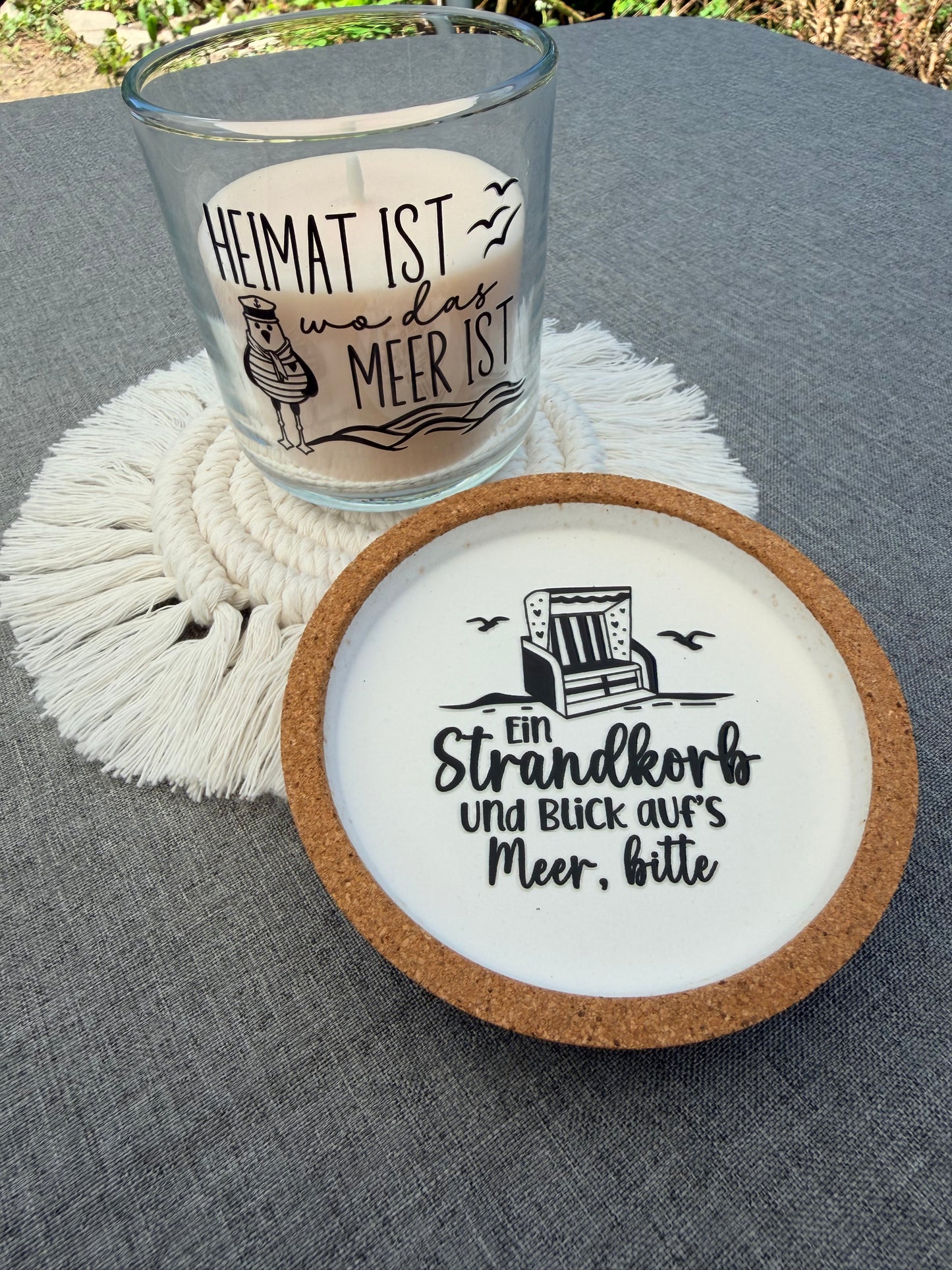 Handgemachter Kork Untersetzer | Wohn - Accessoires | Camping | Tisch - Deko | Maritim | verschiedene Motive