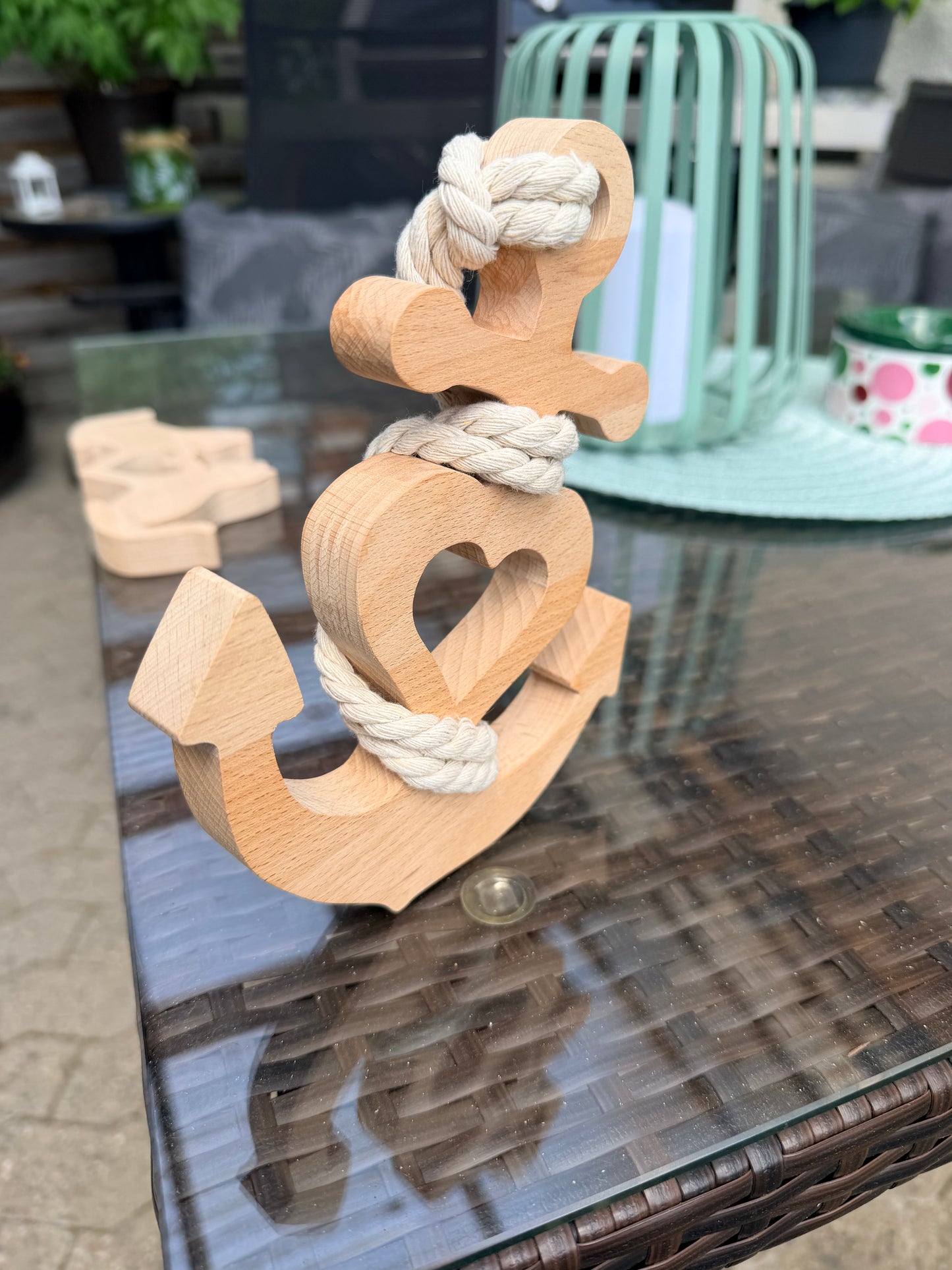 Anker Holz | Personalisierung | Maritime Deko | Seil