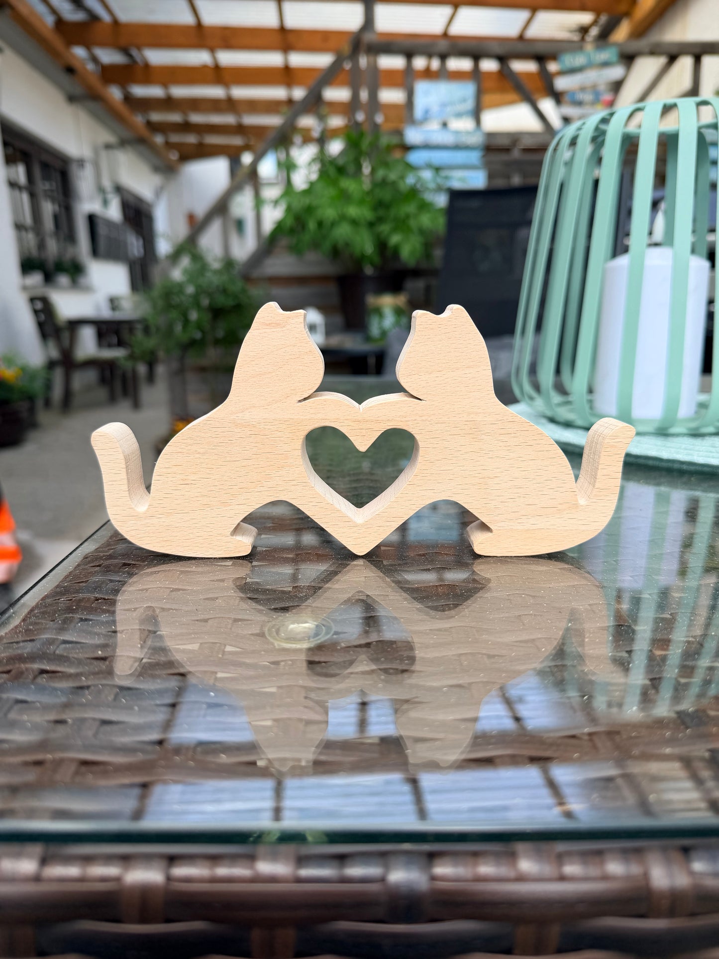 Katzen mit Herz - Holz | Personalisierung | Deko |