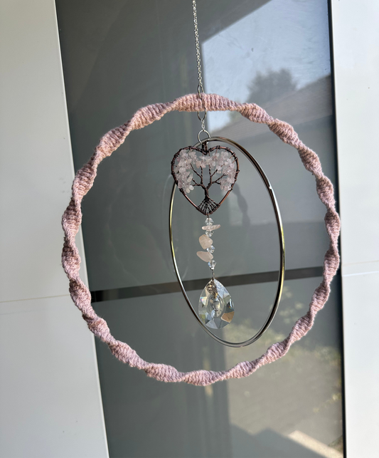 Sofortkauf Silber Großer Ring Lebensbaum Sonnenfänger | Sonnencatcher Makramee