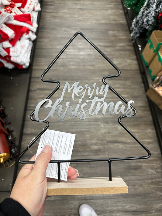 Merry Christmas Standfuß | Holz | Makramee