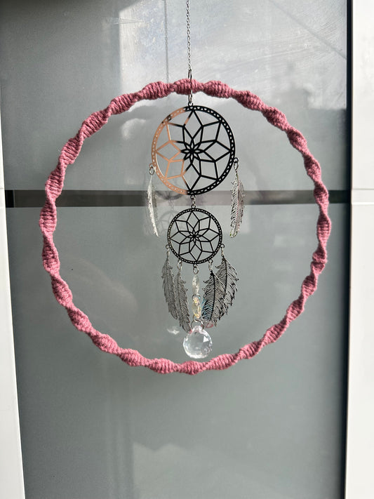 Sofortkauf Lebensbaum Altrosa im RING | Suncatcher Makramee