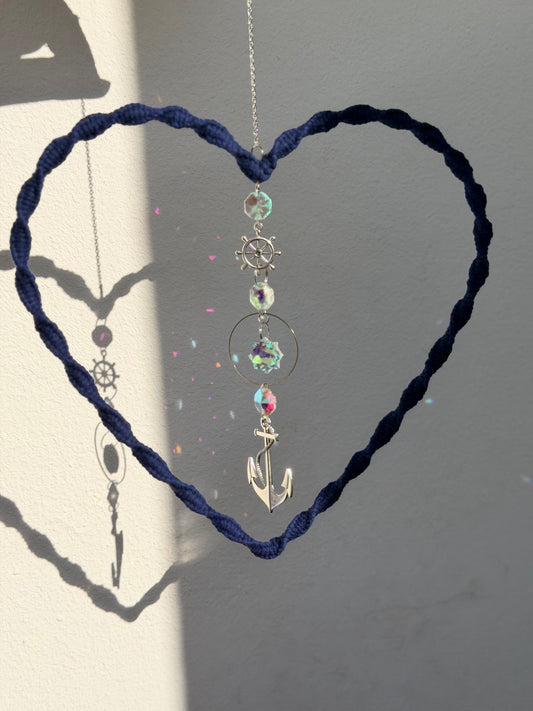 Sofortkauf Sonnenspiel HERZ Anker | Silber Suncatcher Makramee