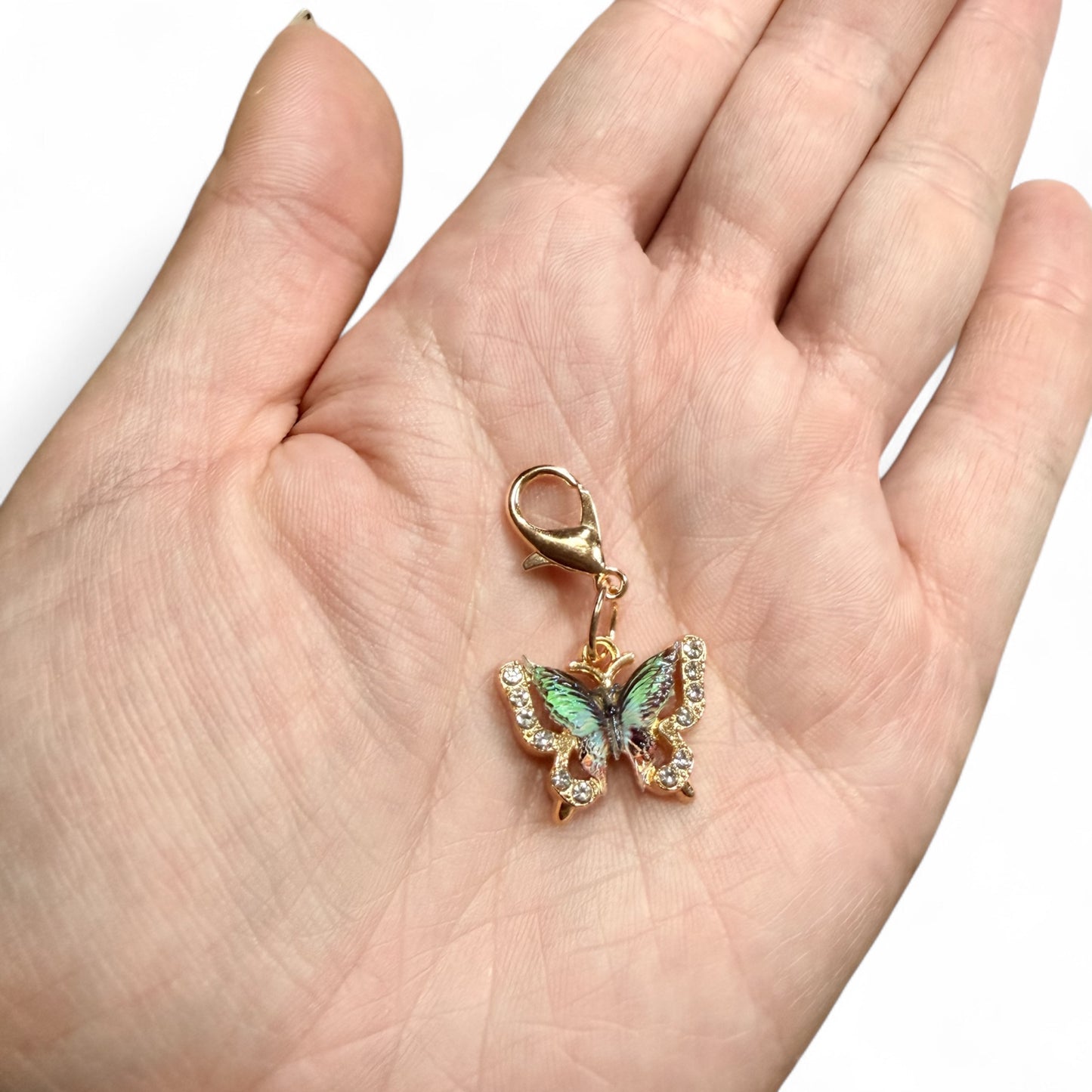 Schmetterling GLITZER Anhänger Gold