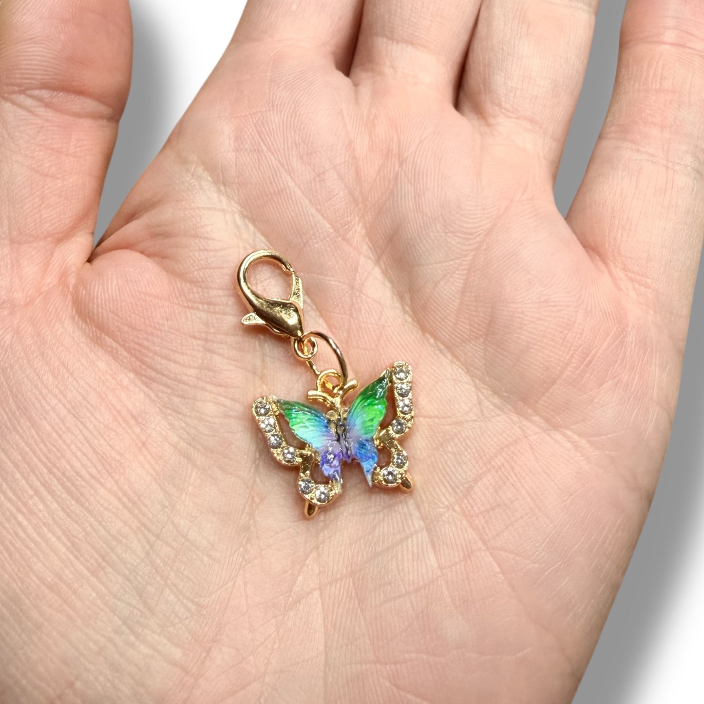 Schmetterling GLITZER Anhänger Gold