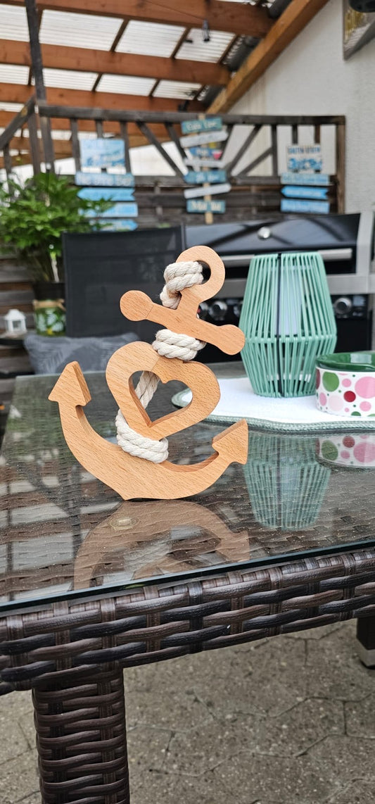 Anker Holz | Personalisierung | Maritime Deko | Seil