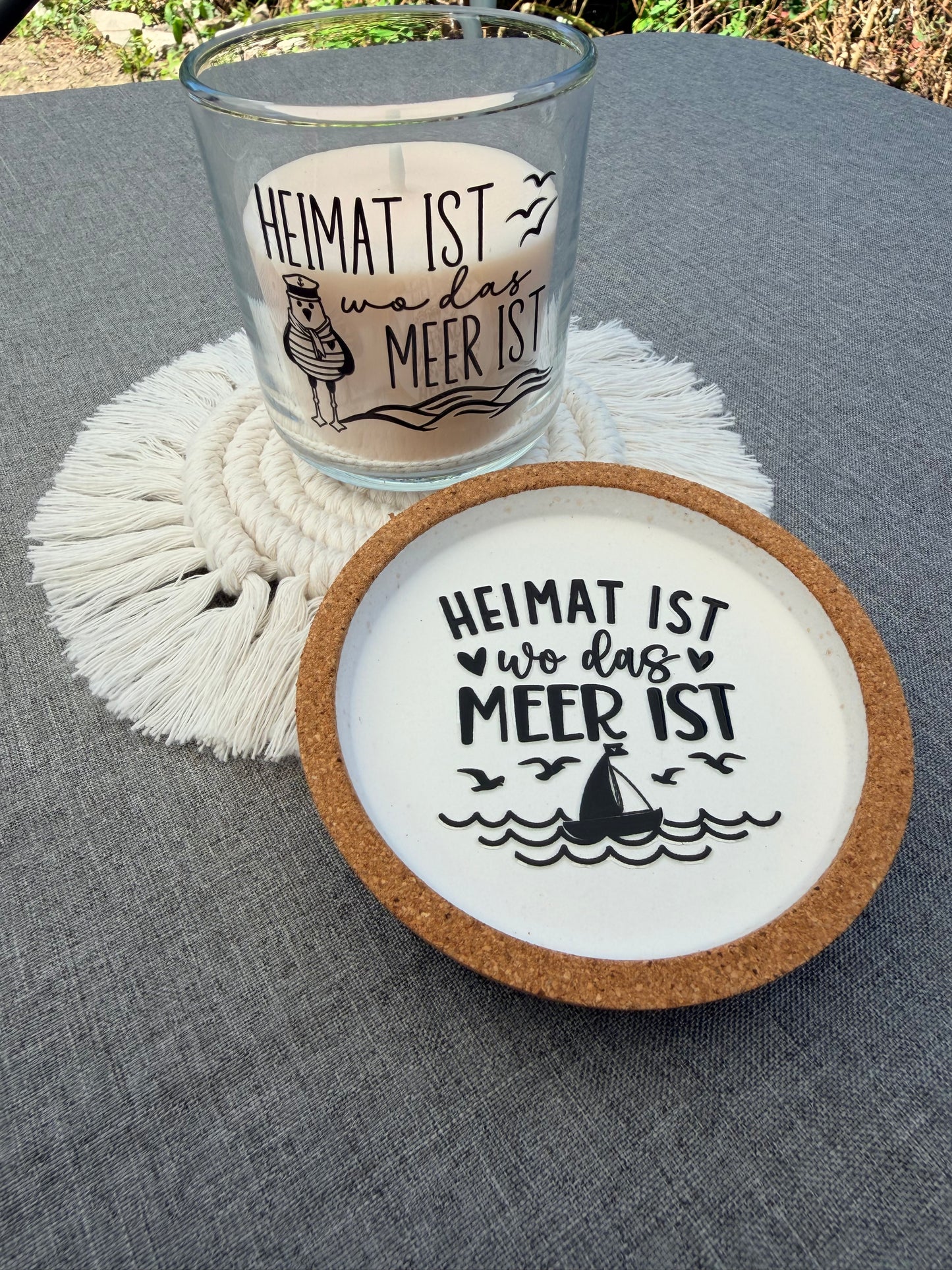 Handgemachter Kork Untersetzer | Wohn - Accessoires | Camping | Tisch - Deko | Maritim | verschiedene Motive