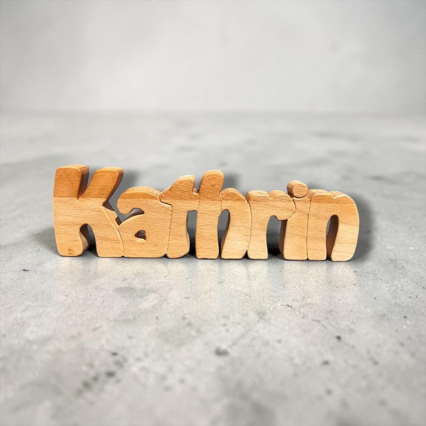 Individueller Schriftzug mit Wunsch Namen aus Holz ca. 6 cm hoch mit 3D Effekt | Name | Geschenk