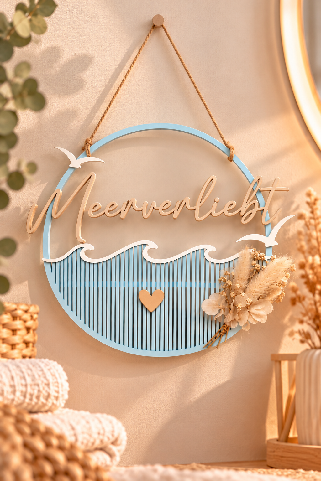 Meerliebe - maritime Deko | Zum Aufstellen & Aufhängen | Geschenk | Meerliebe