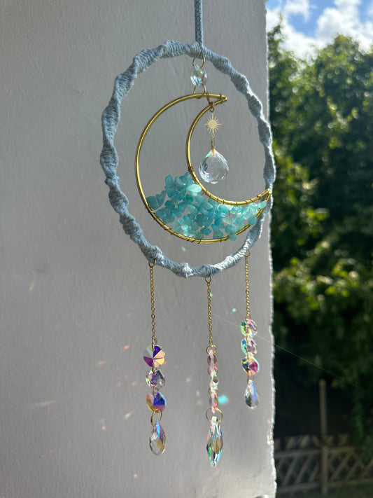 Ring Mond Steine GOLD Sonnenfänger | Sonnencatcher Makramee