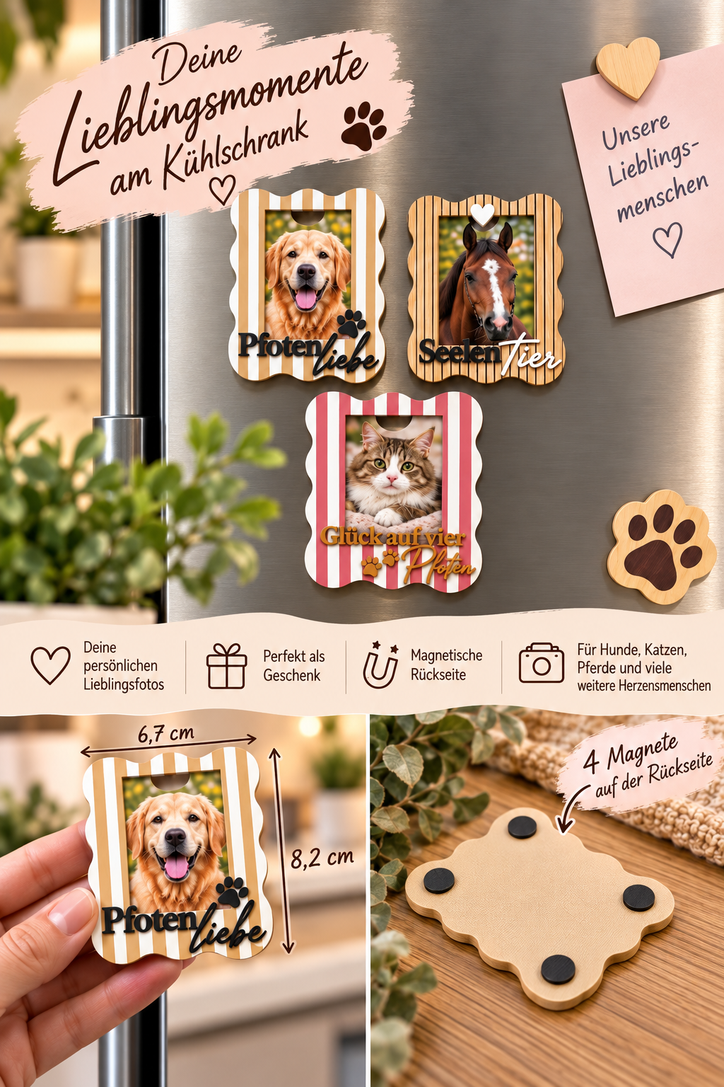 Magnetischer Fotorahmen 3D Druck | Tierfoto Bilderrahmen |
Kühlschrankmagnet | Wunschfarben |
Geschenk Tierliebhaber