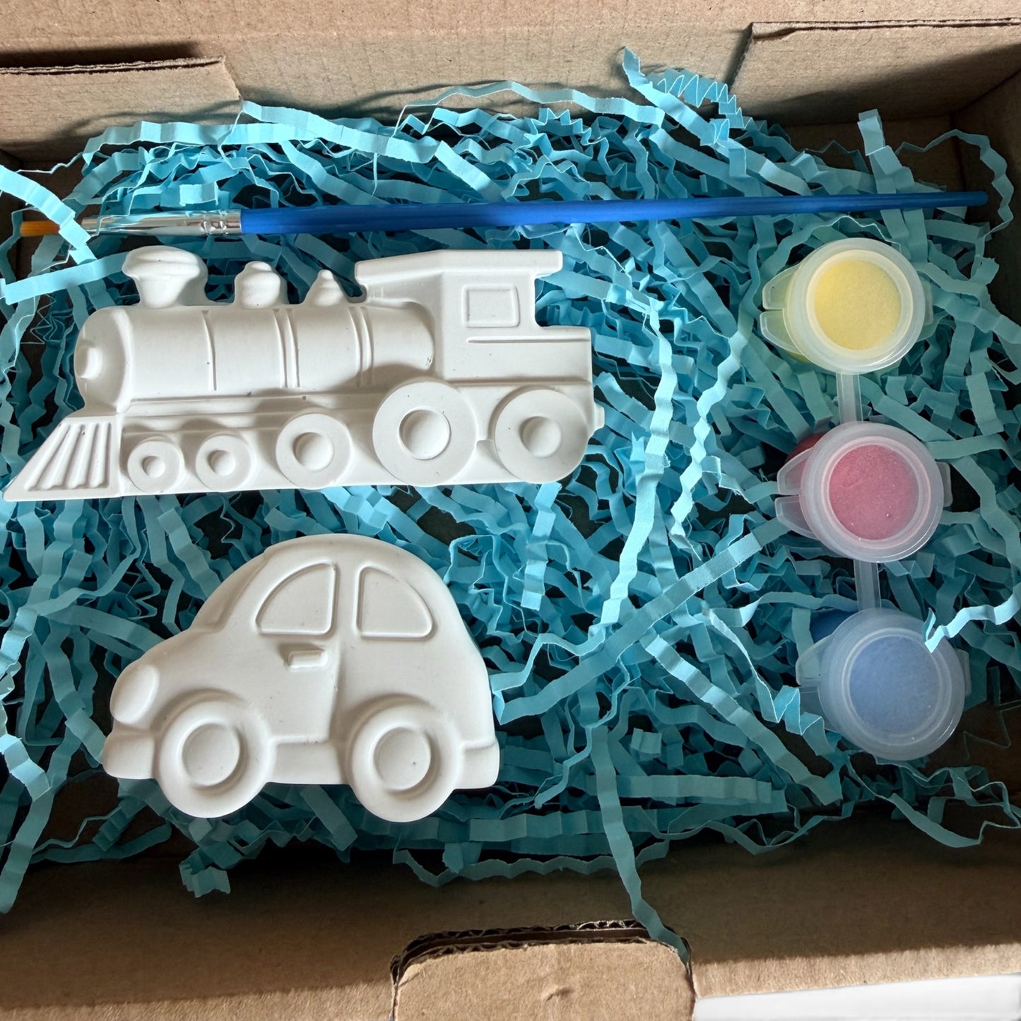 Abverkauf DIY Malset für Kinder | FAHRZEUGE | Zug | Autos | Acrylfarbe