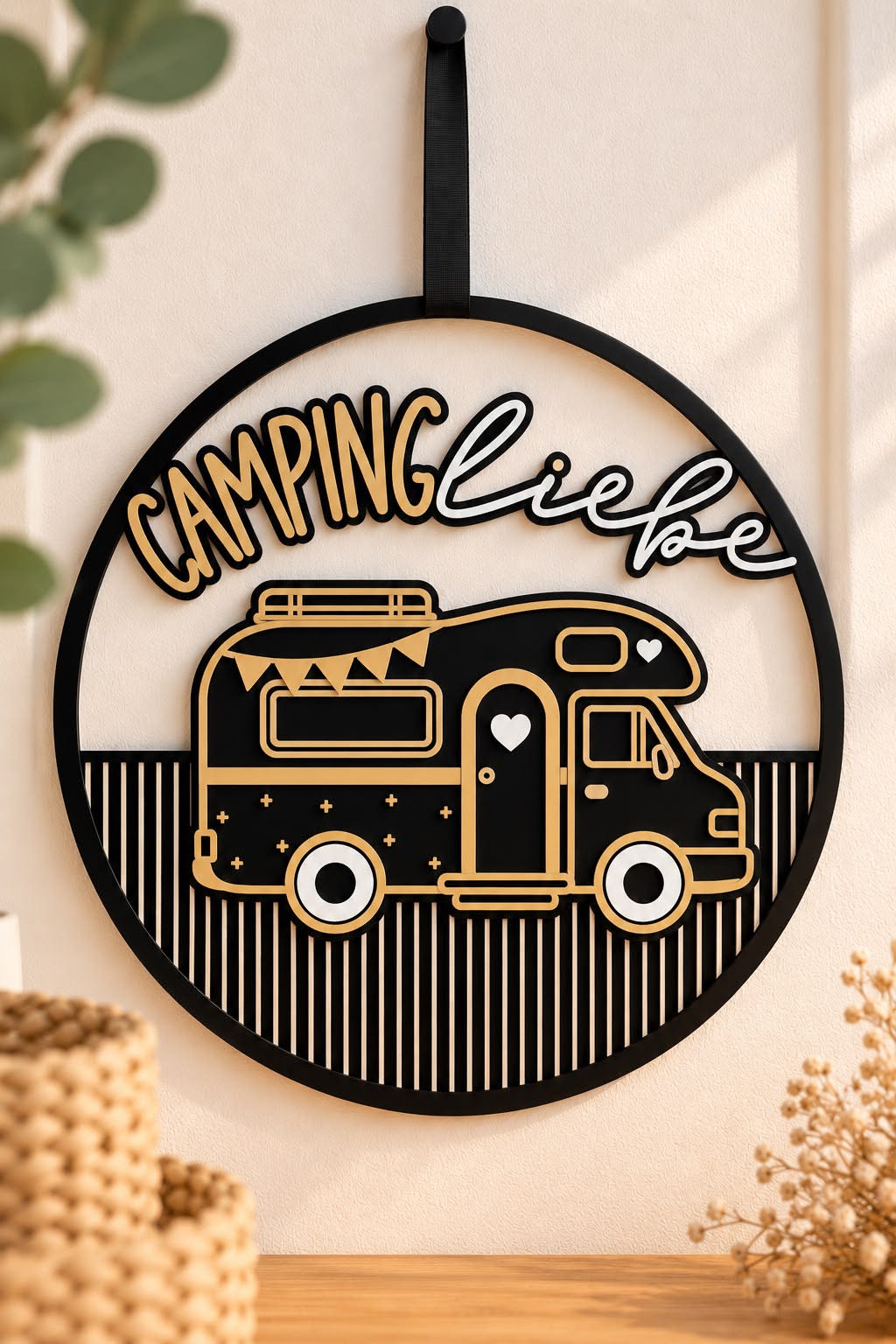🚐 Campingliebe – Personalisierter Wohnmobil-Kranz | Camping Deko / Camper / Geschenk