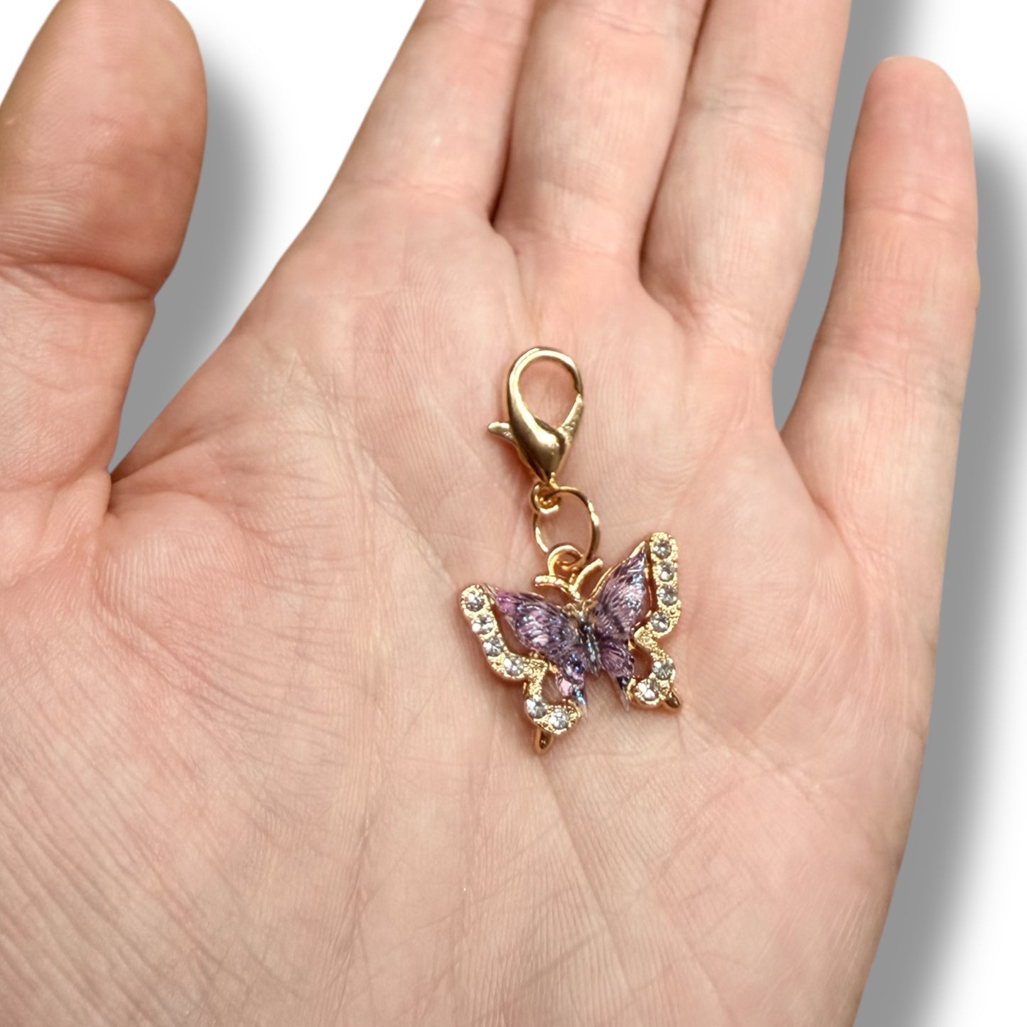 Schmetterling GLITZER Anhänger Gold