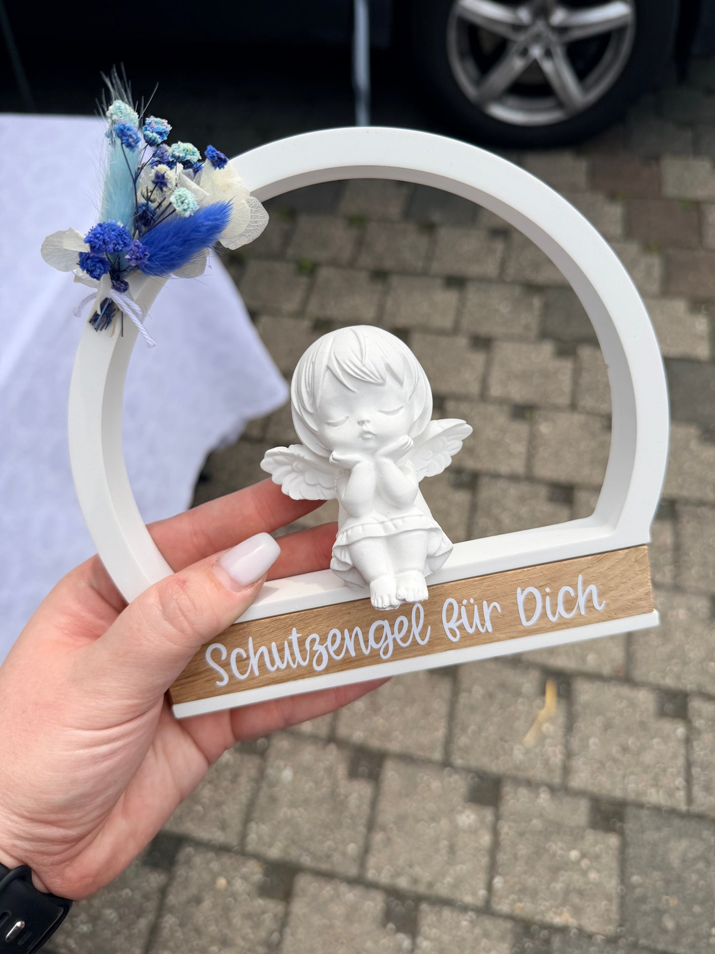 Engel im Bogen Trockenblumen | Personalisiert | Deko | Schutzengel für Dich