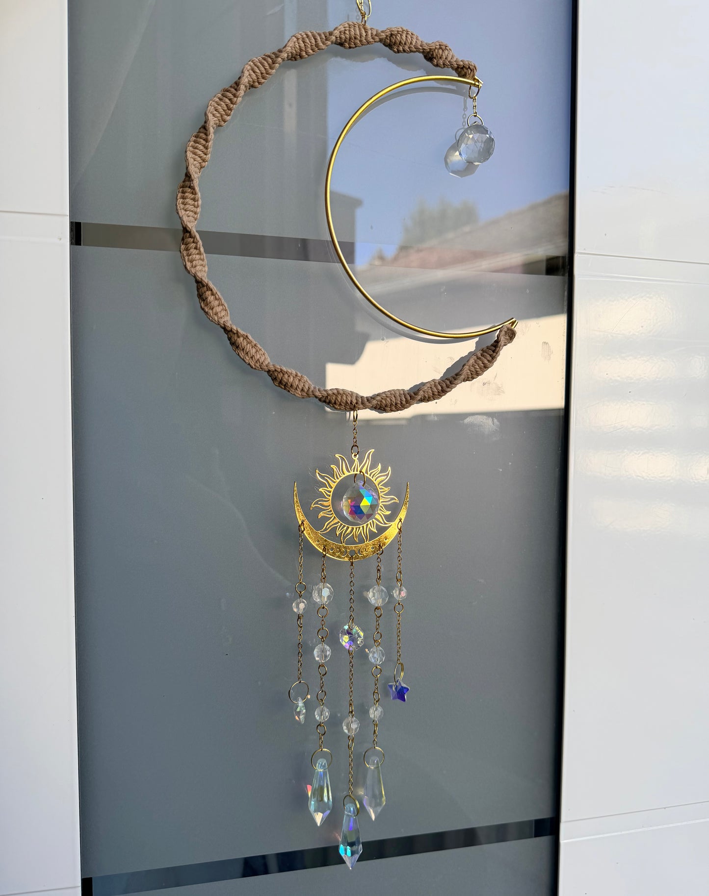 Sofortkauf Mond Sand GOLD Sonnenfänger | Sonnencatcher Makramee