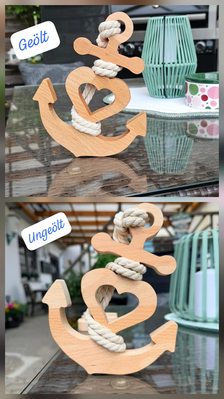 Anker Holz | Personalisierung | Maritime Deko | Seil