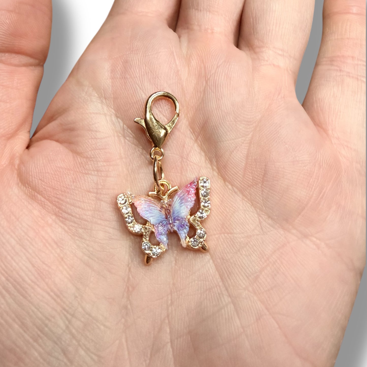 Schmetterling GLITZER Anhänger Gold