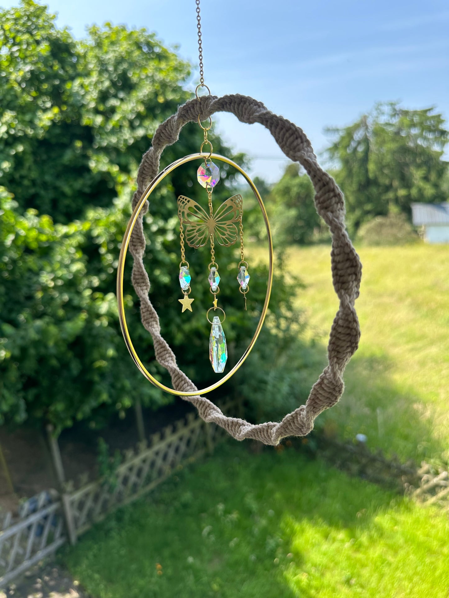 Großer Ring Sonnenfänger | Sonnencatcher Makramee