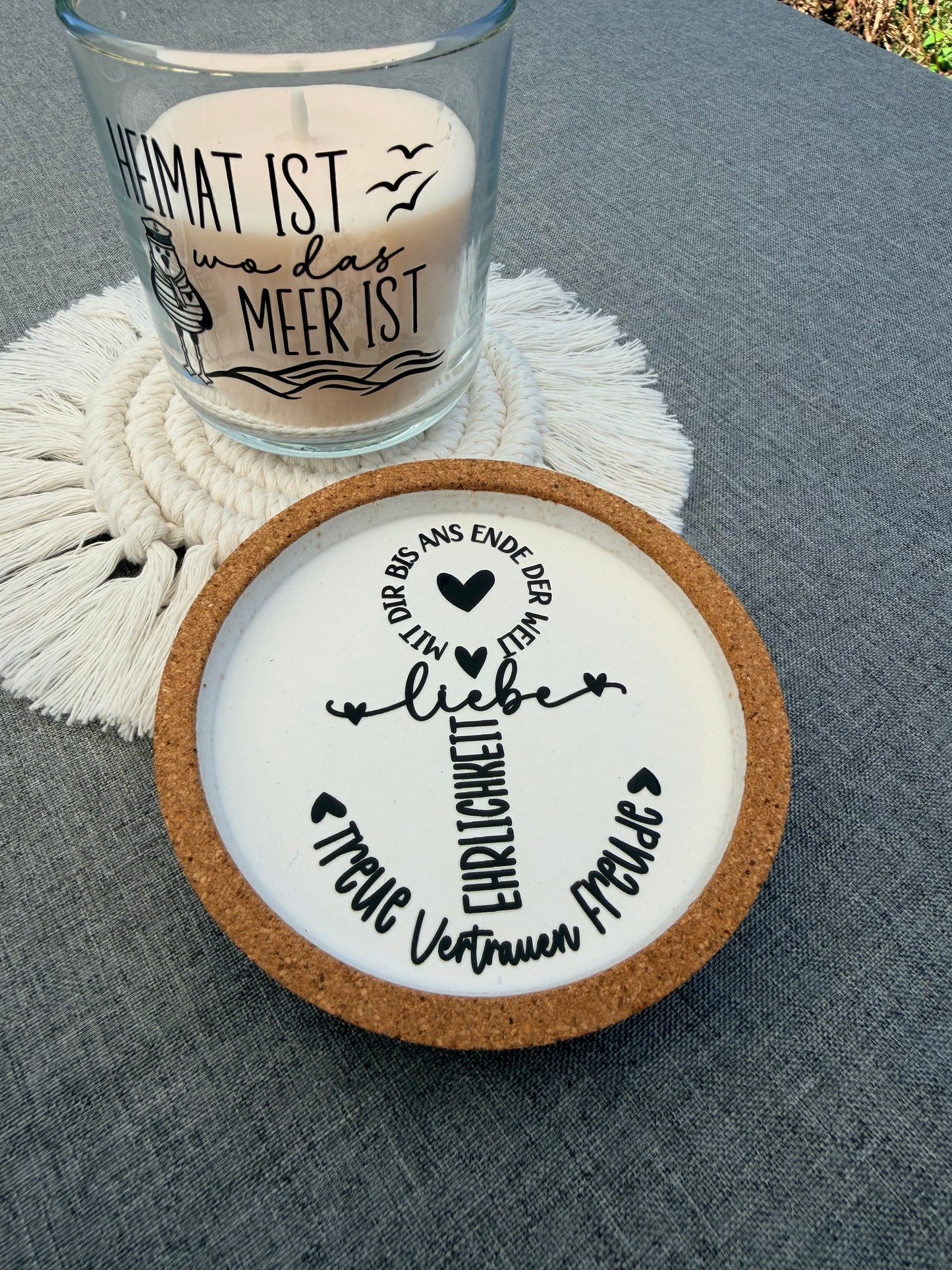 Handgemachter Kork Untersetzer | Wohn - Accessoires | Camping | Tisch - Deko | Maritim | verschiedene Motive