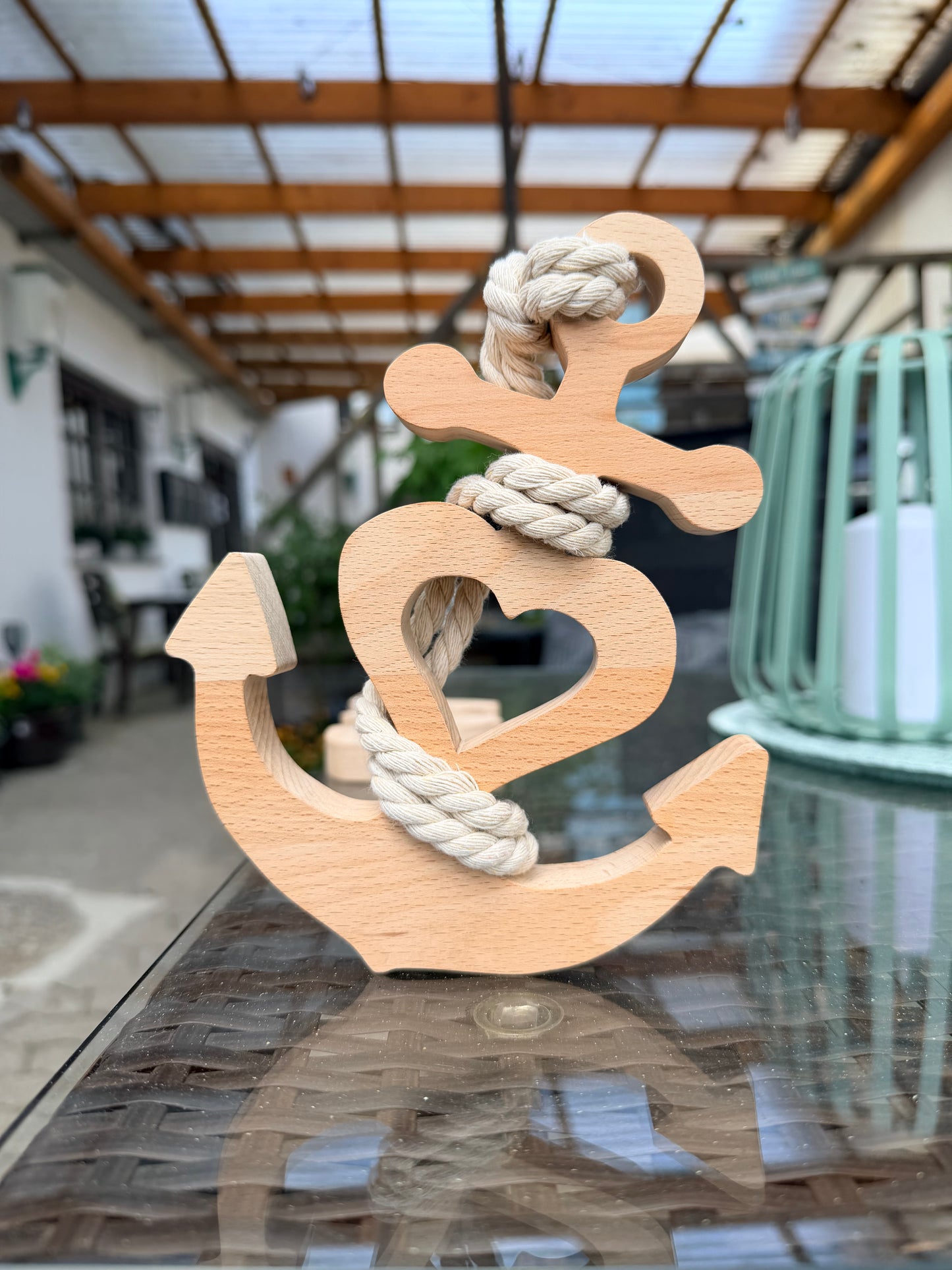 Anker Holz | Personalisierung | Maritime Deko | Seil