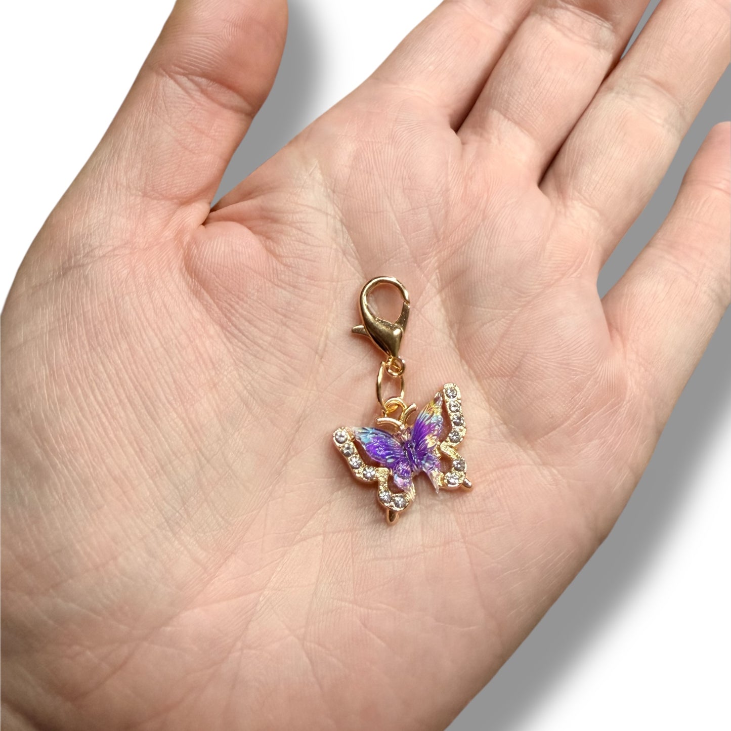 Schmetterling GLITZER Anhänger Gold