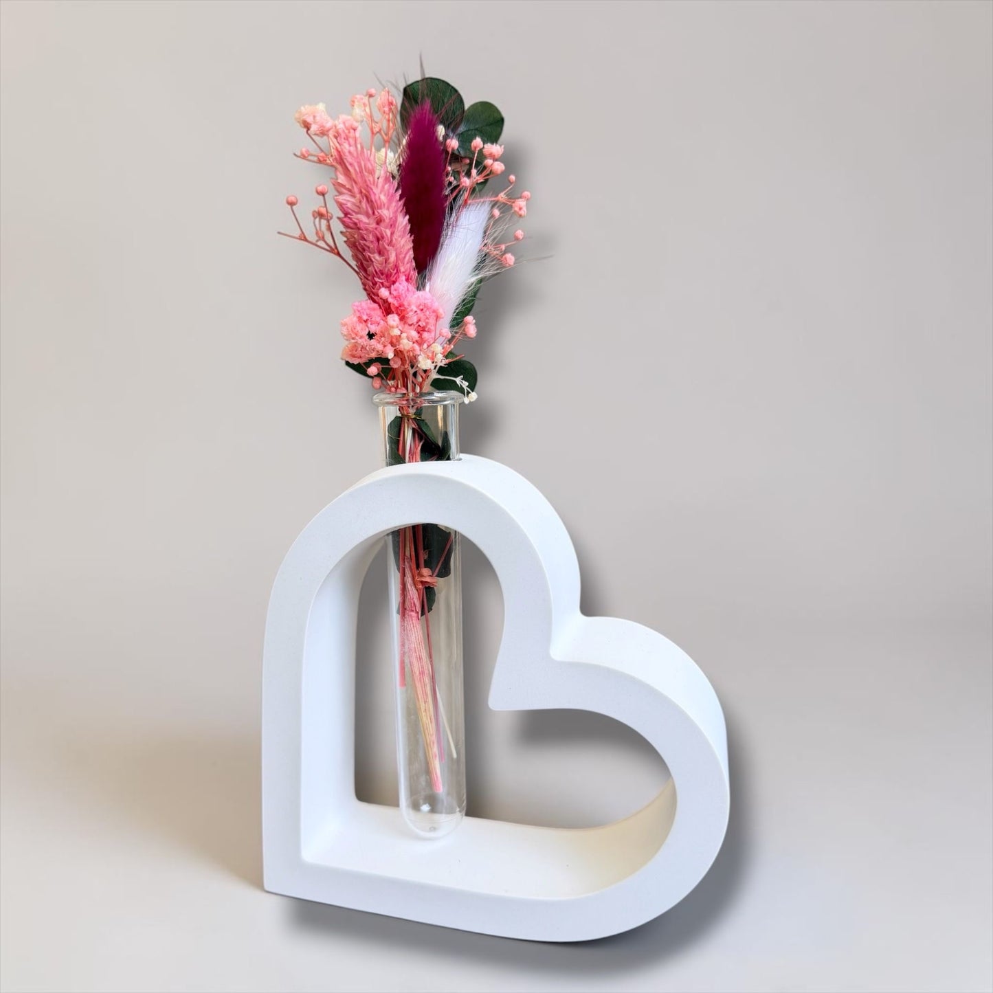 Herz Vase | Stehend / Schräg | Trockenblumen | Personalisiert
