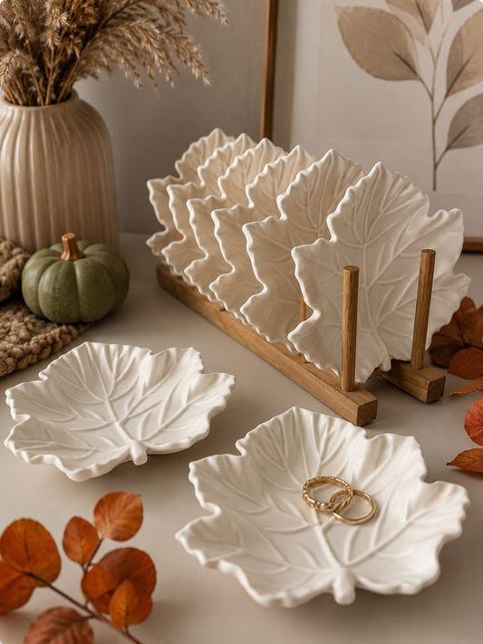 Ahornblatt 🍁 Deko Schale | Herbst | Schmuck - Weiß