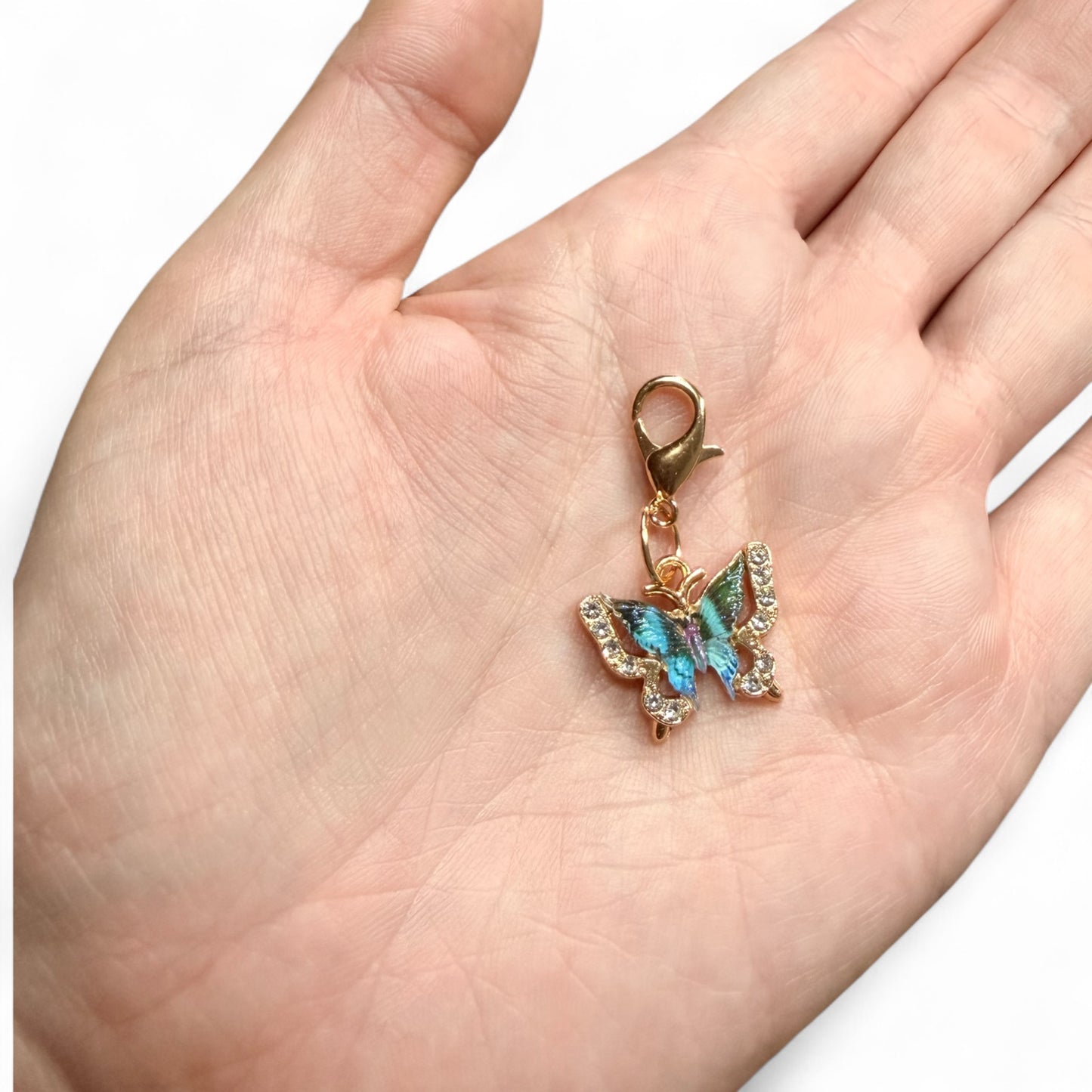 Schmetterling GLITZER Anhänger Gold