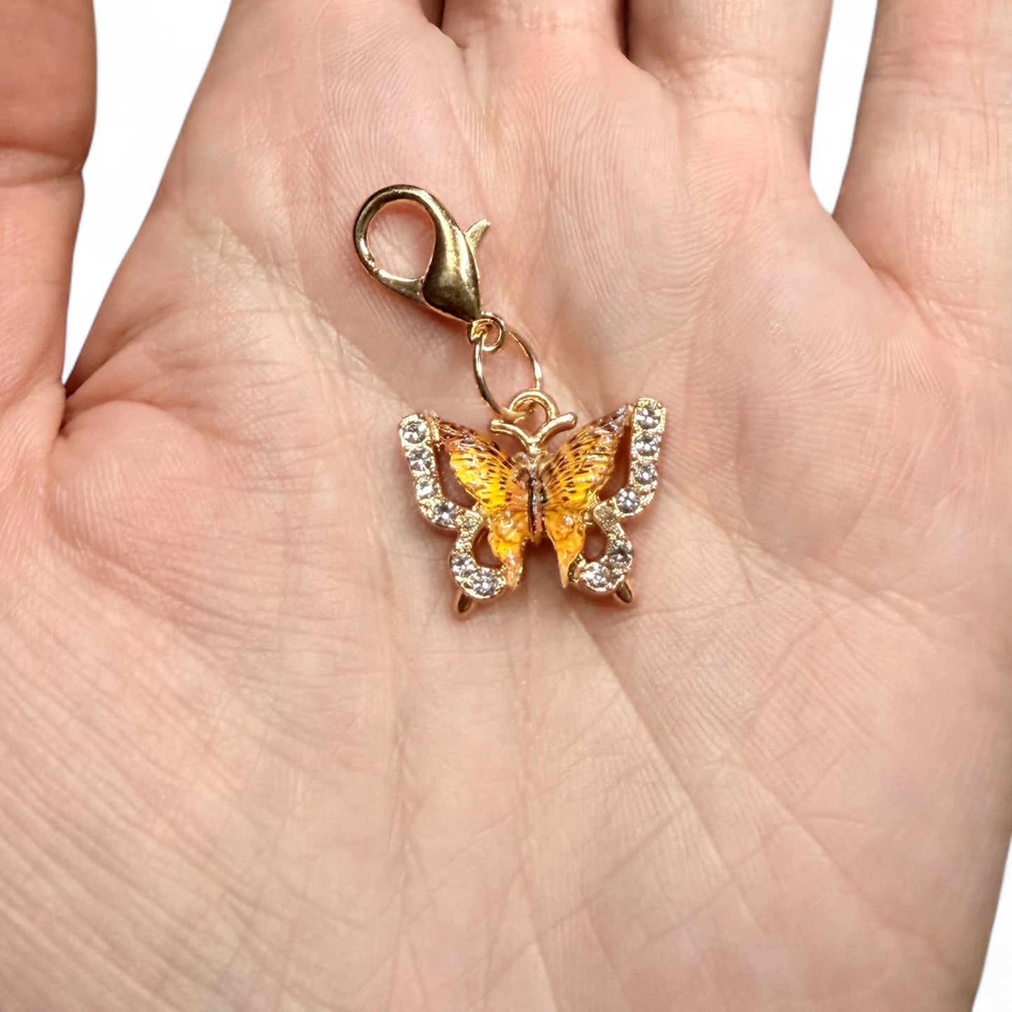 Schmetterling GLITZER Anhänger Gold