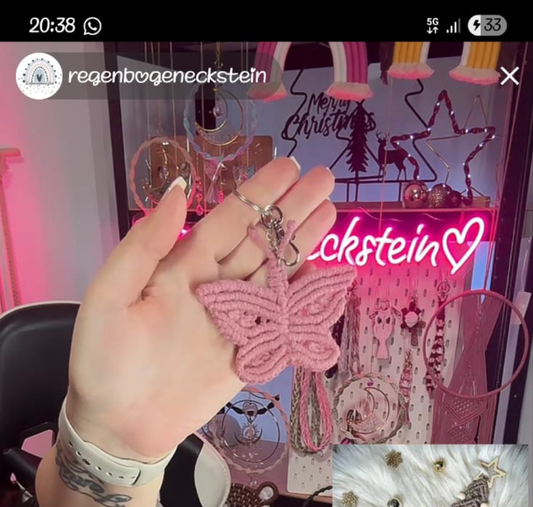 Makramee Schmetterling Schlüsselanhänger