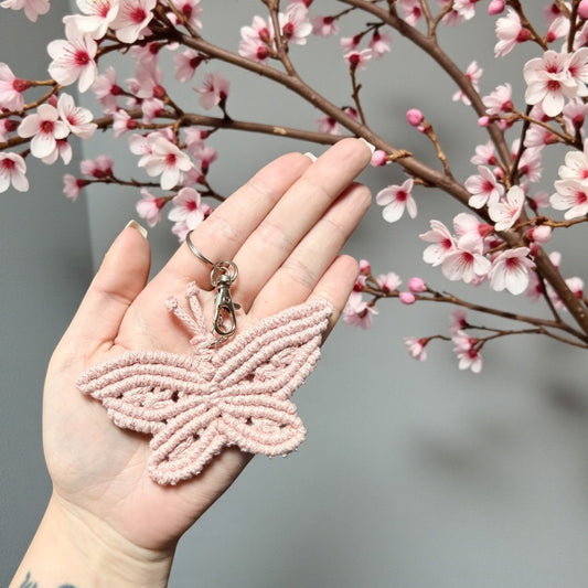 Makramee Schmetterling Schlüsselanhänger