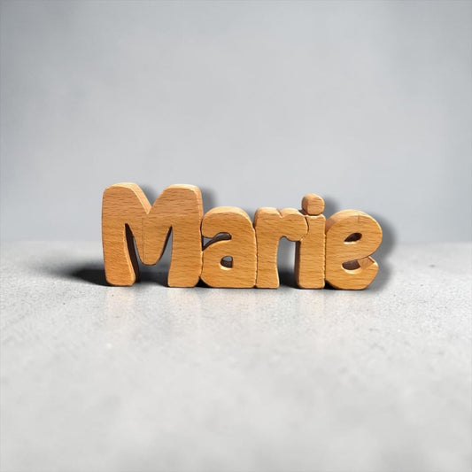 Individueller Schriftzug mit Wunsch Namen aus Holz ca. 6 cm hoch mit 3D Effekt | Name | Geschenk