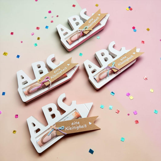 Einschulung Geldgeschenk | ABC Stift Tischdeko | Schulkind