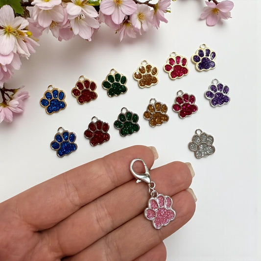 Pfote GLITZER Anhänger Silber & Gold