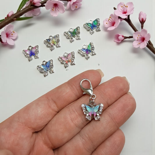 Schmetterling GLITZER Anhänger Silber